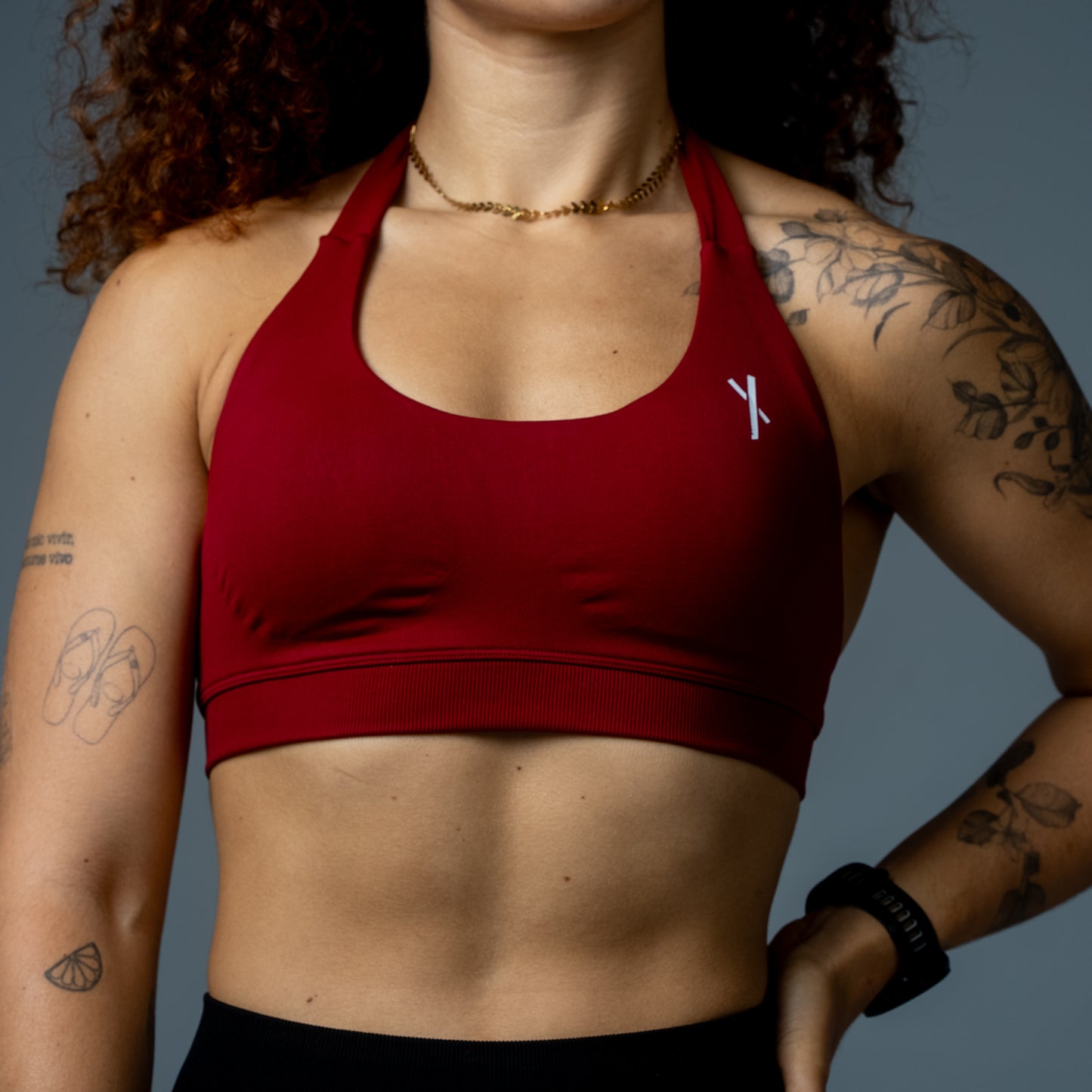 AERO X HALTER BRA BORDEAUX