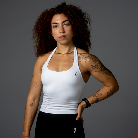 AERO X HALTER TOP WHITE