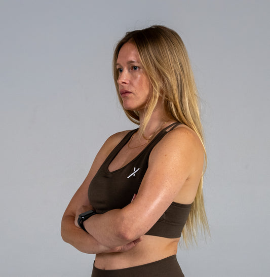 Seamless X Bra - Brown